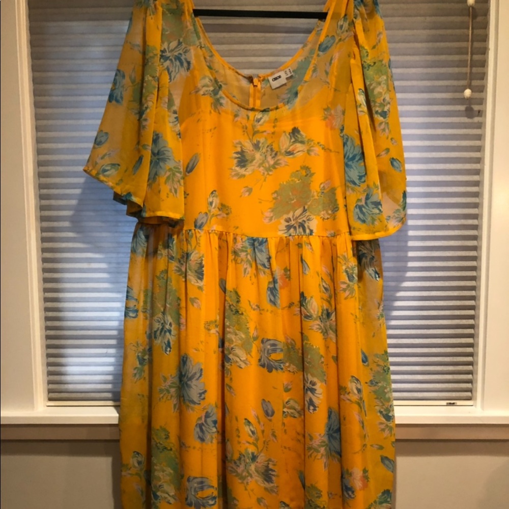 Asos midi floral dress w/ wing sleeves